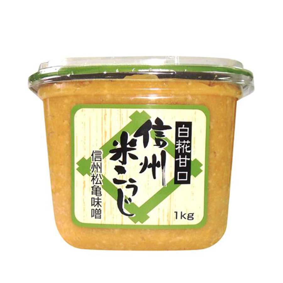 松亀味噌 信州米こうじ白糀甘口 1kg ( 味噌 / カップ入り )| A