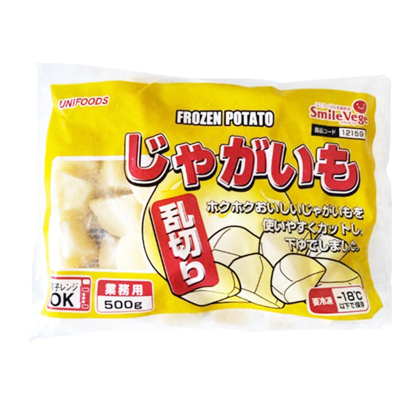 ユニフーズ ジャガイモ 乱切り 500g ( 約30~40個入り / じゃがいも / 芋 / バラ凍結 / 冷凍野菜 )