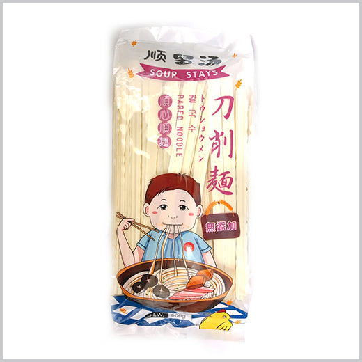 【賞味期限2025年12月02日まで】友盛貿易 順留湯 刀削麺 500g ( 麻辣湯 / 太麺 / もちもち )