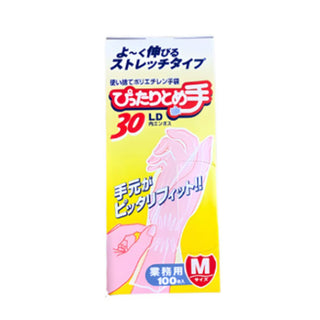 リケン ぴったりとめ手 Mサイズ 100枚 ( 手袋 / 半透明 )